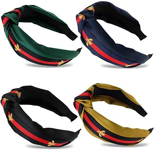 NODG 4 Pieces Knotted Headbands Turban Headbands for Women Wide Headbands for Women Boho Headband... | Amazon (US)