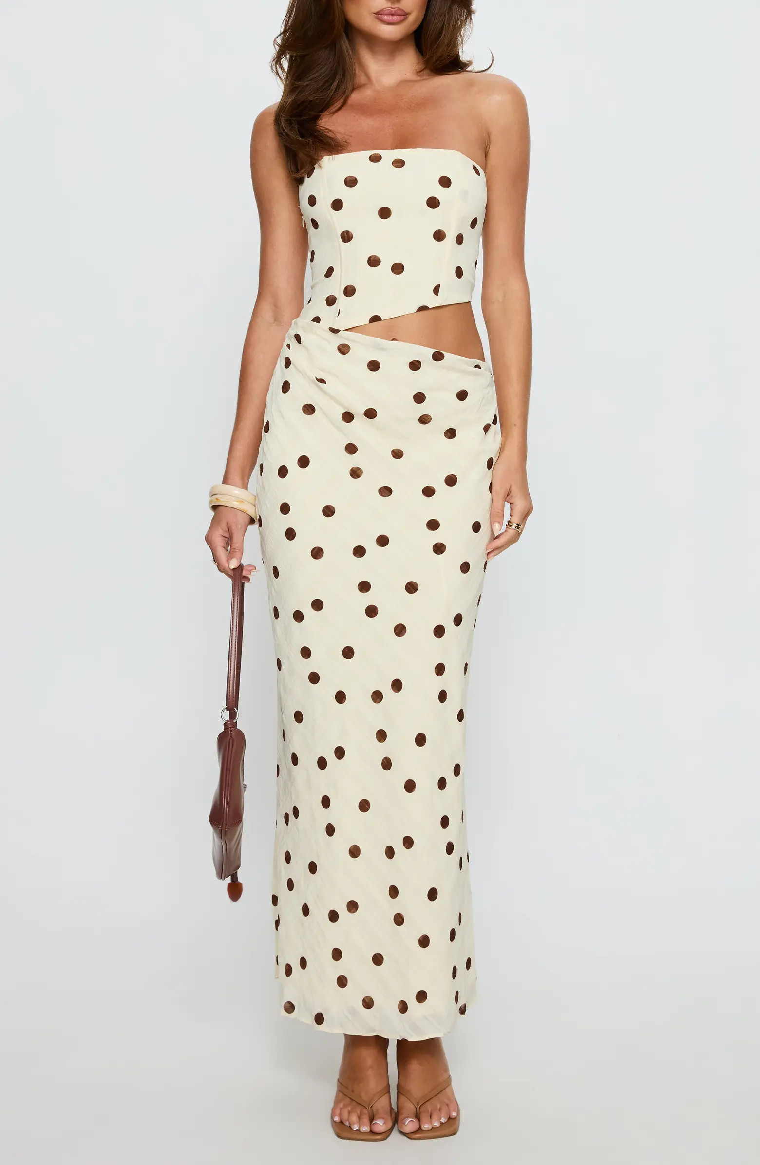 Jasira Strapless Polka Dot Maxi Dress | Nordstrom