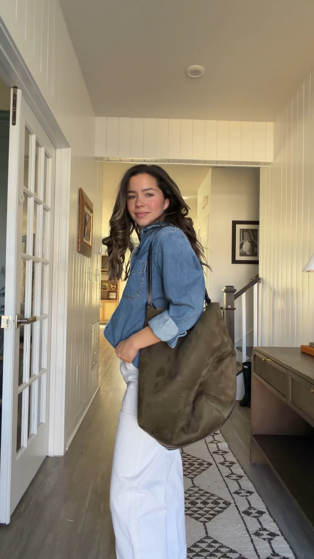 Small in denim shirt - true to size 
26 in pants- true to size 

Petite style
Mom outfit
Casual outfit 

#LTKgrwm #LTKmomlife #LTKPetite