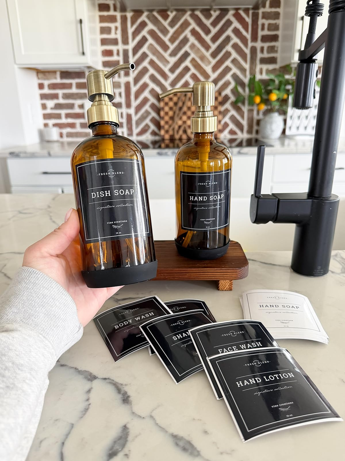 How cute are these dish and hand soap dispensers! They come with stickers so you can customize them. 

 #LTKHome