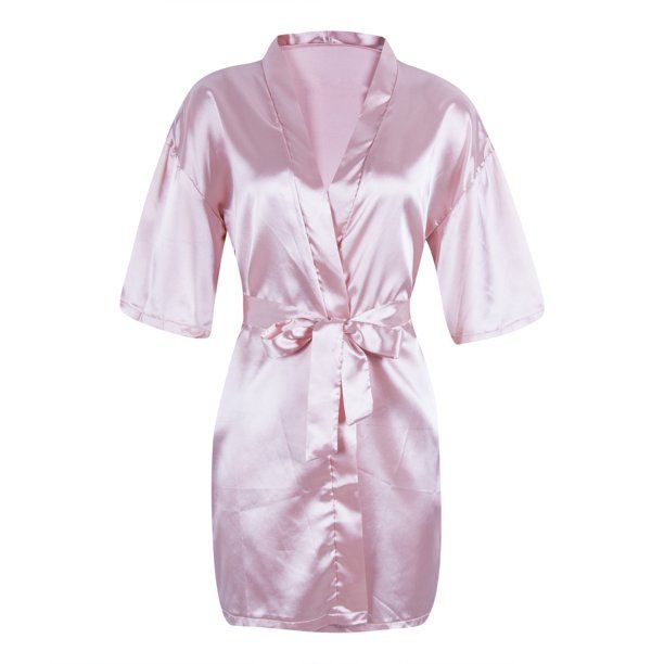 Sexy Women Short Wedding Bride Bridesmaid Satin Silk Robe Floral Bathrobe Kimono - Walmart.com | Walmart (US)