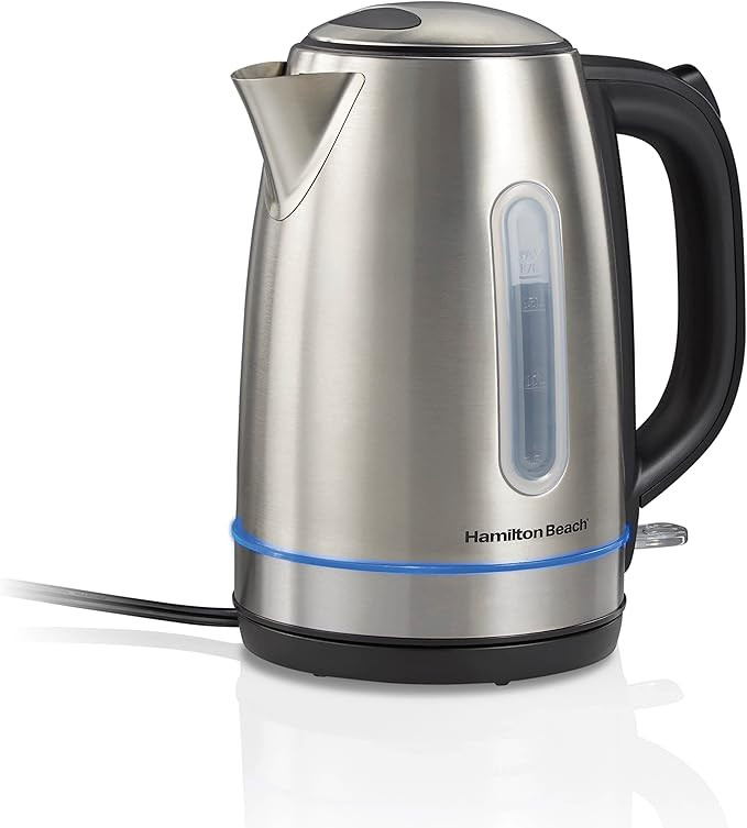 Hamilton Beach Electric Tea Kettle, Water Boiler & Heater, 1.7 Liter, Cordless Serving, 1500 Watt... | Amazon (US)