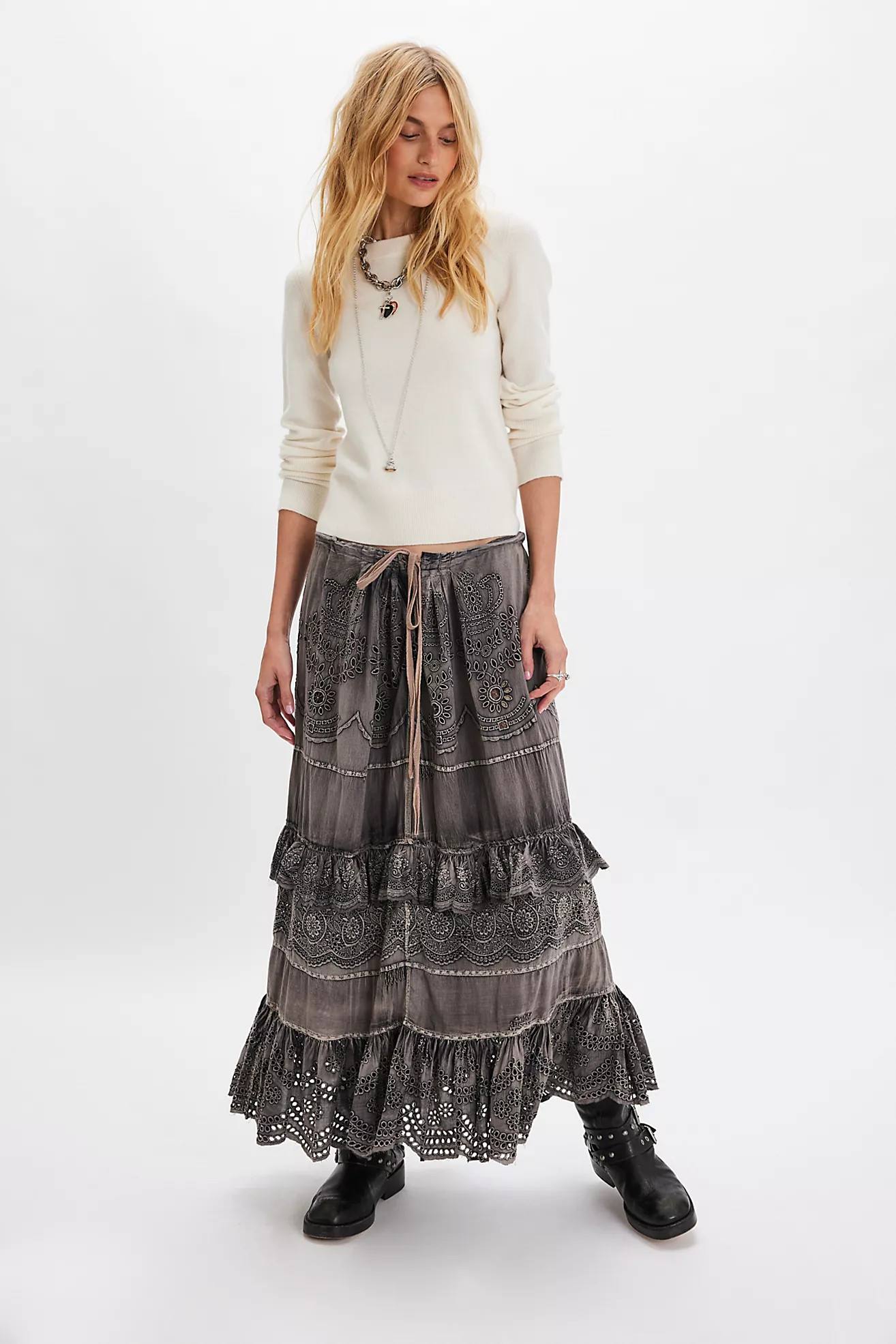 Magnolia Pearl Eyelet Pissarro Skirt | Free People (Global - UK&FR Excluded)