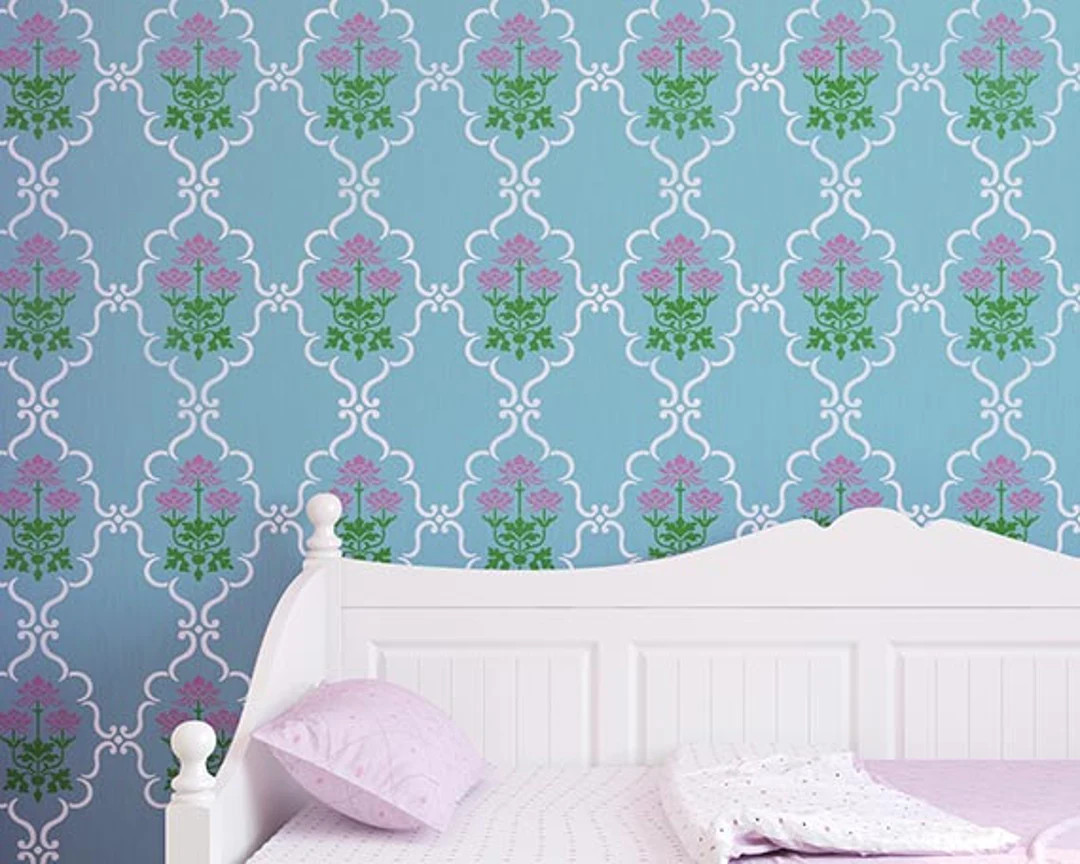 Lotus Flower Motif Wall Art and Craft Stencil for DIY Decor and Painting Floral Designs | Etsy (US)