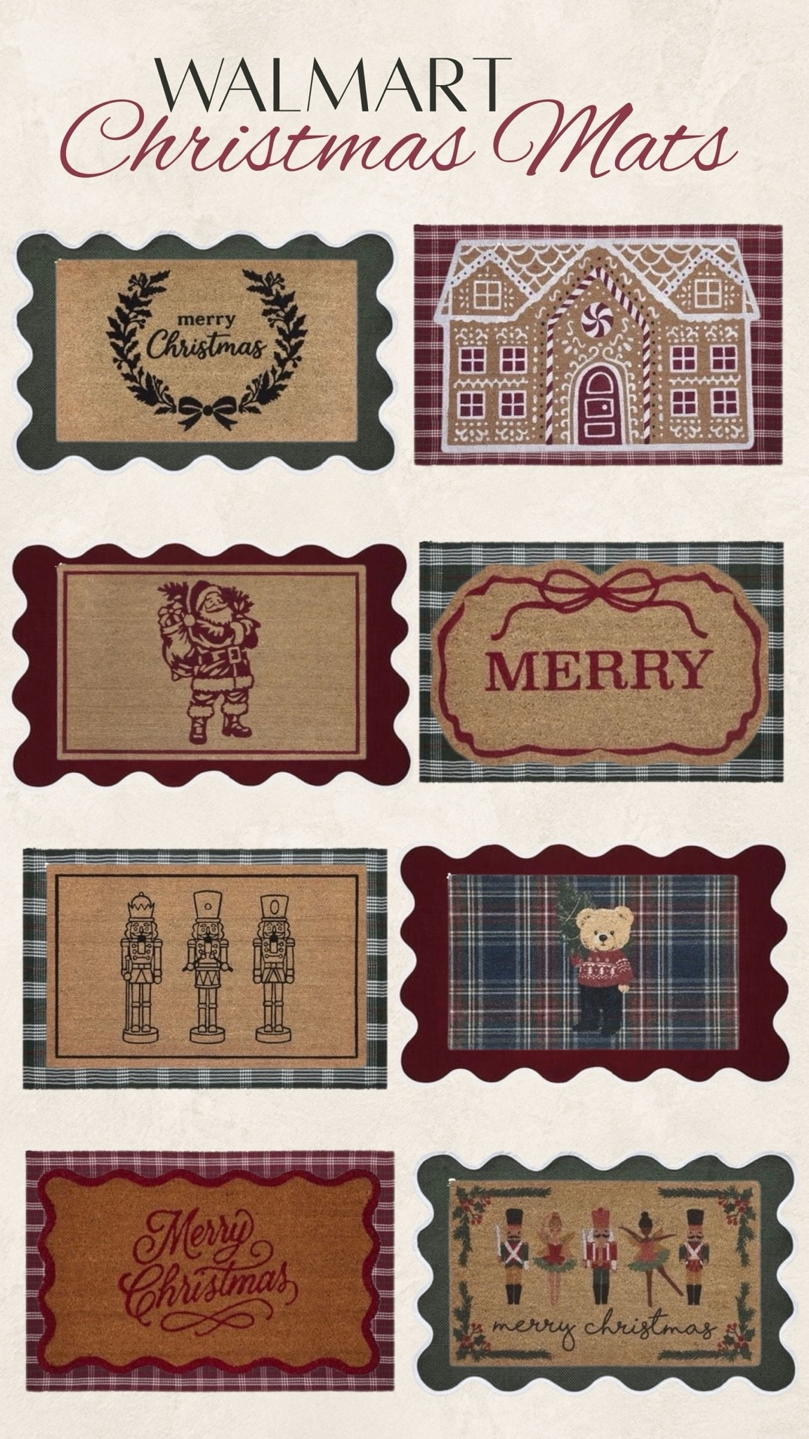 Walmart dropped so many Christmas mats and they're perfect for layering! 😍🎄✨

#LTKSeasonal #LTKHome
