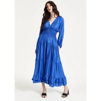 Womens Blue Tiered Maxi Dress - One Size | NastyGal UK