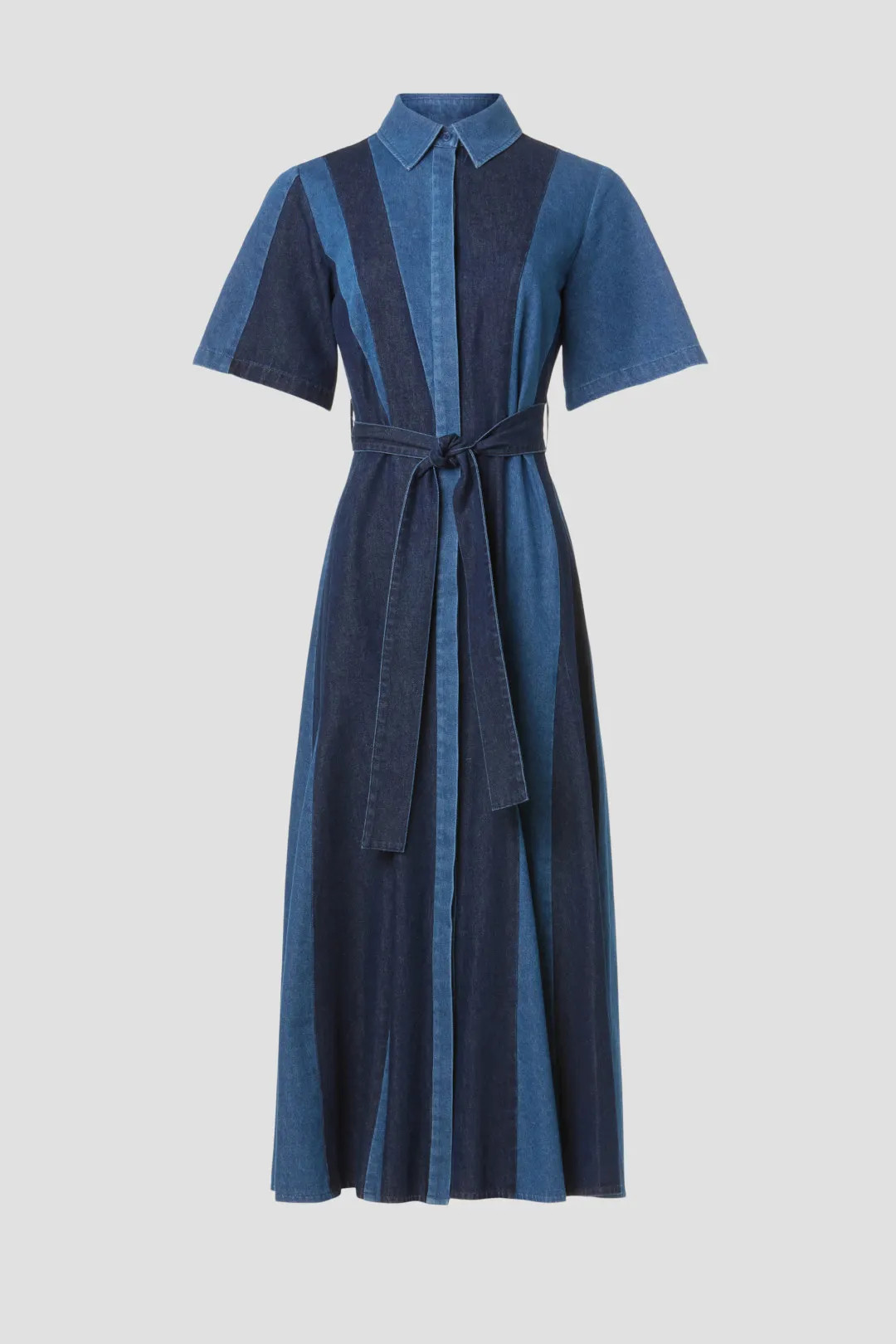 Denim Patchwork Midi Dress | Rent the Runway