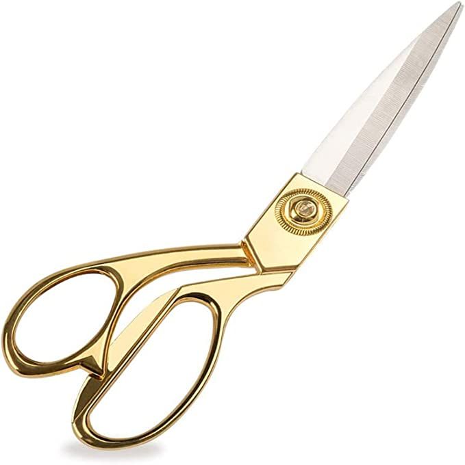 ZJMZZM 8.5 '' Gold Stainless Steel Sharp Tailor Scissors Professional Household Scissors Craft Sc... | Amazon (US)