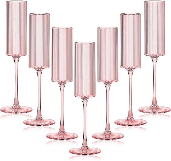 16 Pack Plastic Champagne Flutes, 5.5 Oz Unbreakable Goblet Glasses Reusable Champagne Toasting C... | Amazon (US)
