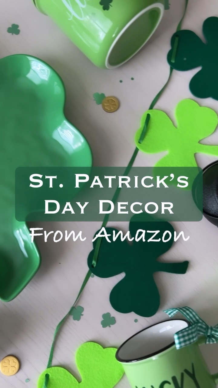 St. Patrick’s Day from Amazon! 

Felt banner 
Mini coffee mugs 
Shamrock plate
Shamrock decor 
Mug
Leprechaun mug 
Home decor
Spring decor
Holiday decor 
Amazon home 
Amazon finds 

#LTKSeasonal #LTKhome #LTKunder50