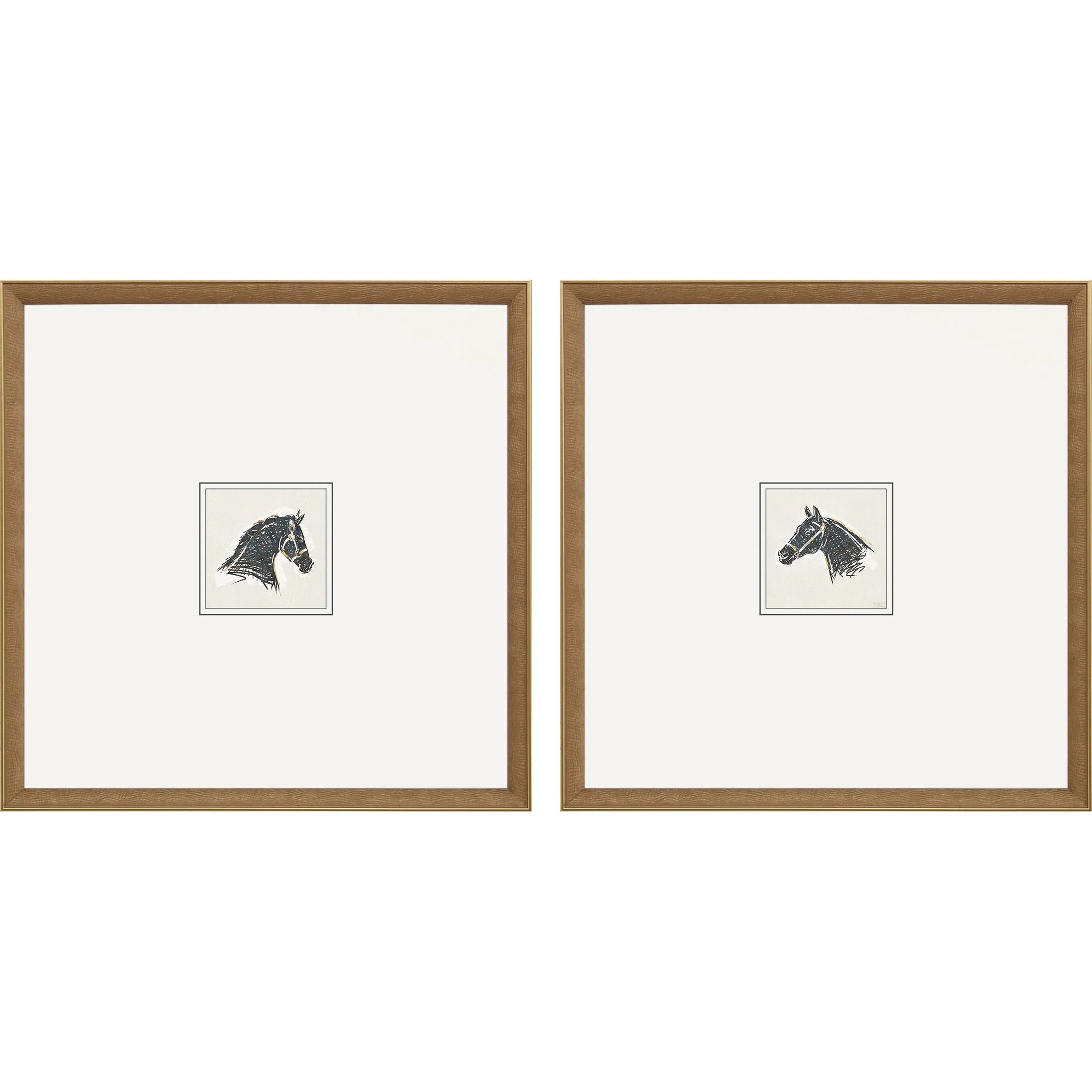 Alcott Hill® Bellmon Equestrian Study Framed On Paper 2 Pieces Print | Wayfair | Wayfair North America