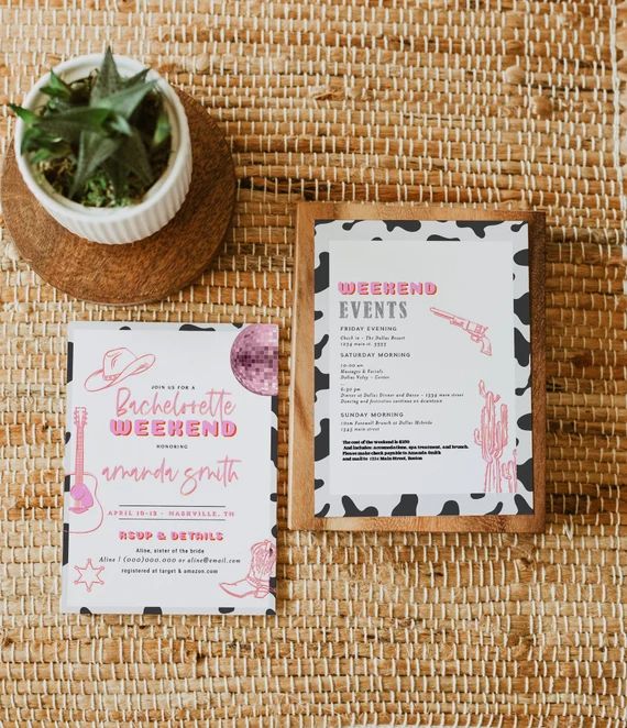 Space Cowgirl Invitation Template Space Cowgirl Bachelorette | Etsy | Etsy (US)