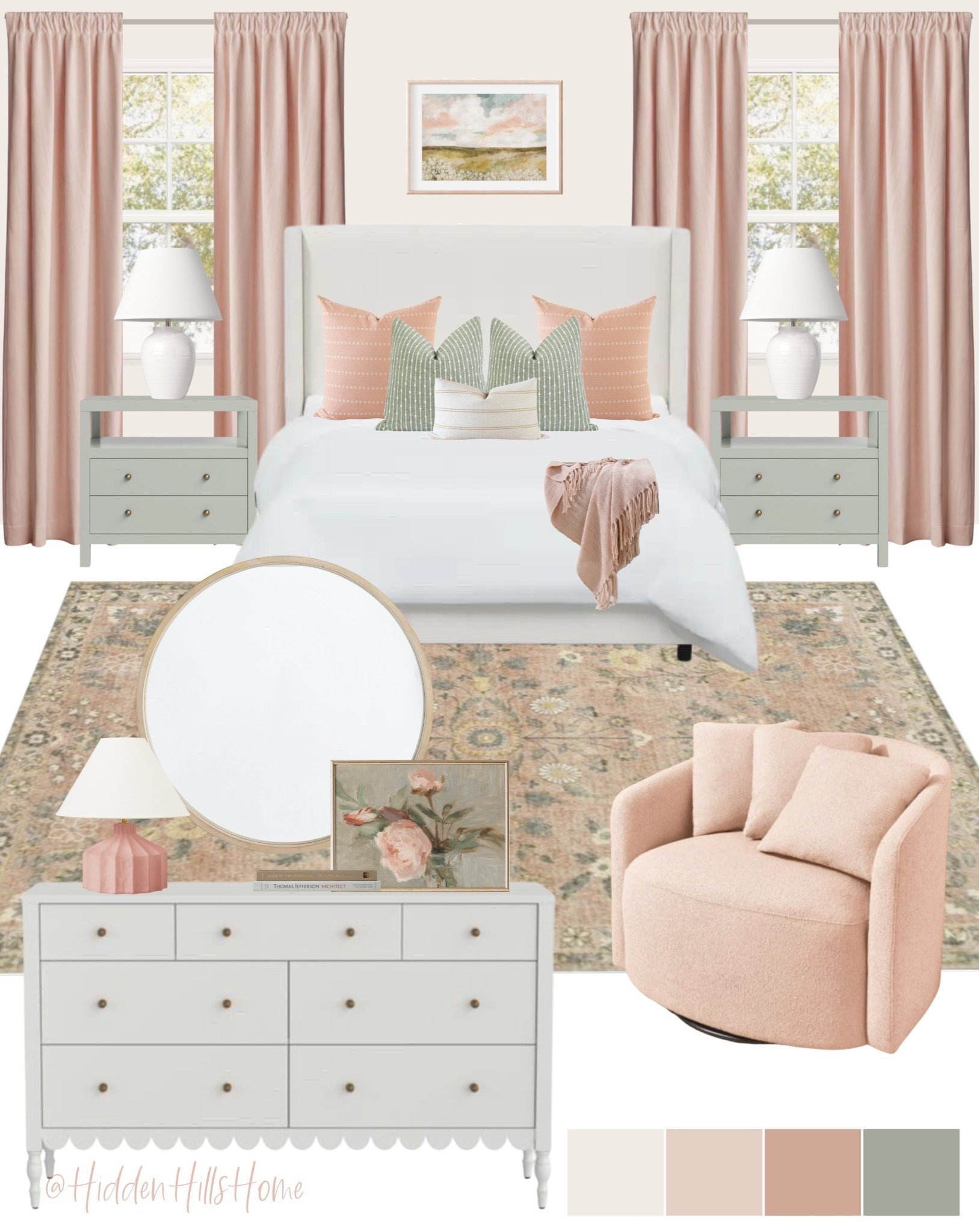 Girls room decor ideas, girls bedroom mood board, home decor, teen girls bedroom design, pink and green girls room #girlsroom

#LTKHome #LTKSaleAlert #LTKKids