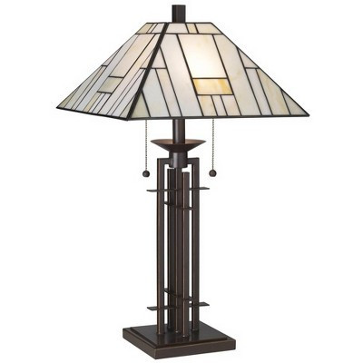 Franklin Iron Works Wrought Tiffany Style Table Lamp 26 1/4" High Bronze Art Deco Stained Glass for Bedroom Living Room Bedside Nightstand Office Kids | Target