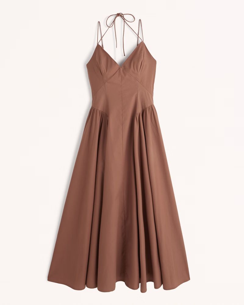 Strappy Plunge Corset Maxi Dress | Abercrombie & Fitch (US)