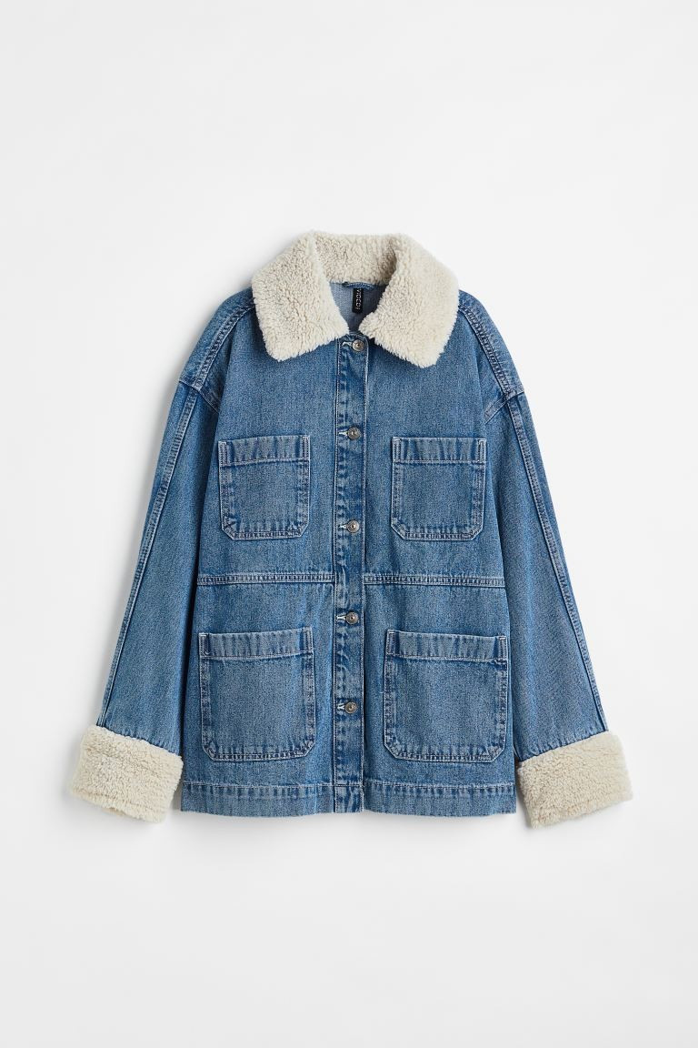 Borg-collared Denim Jacket | H&M (US + CA)