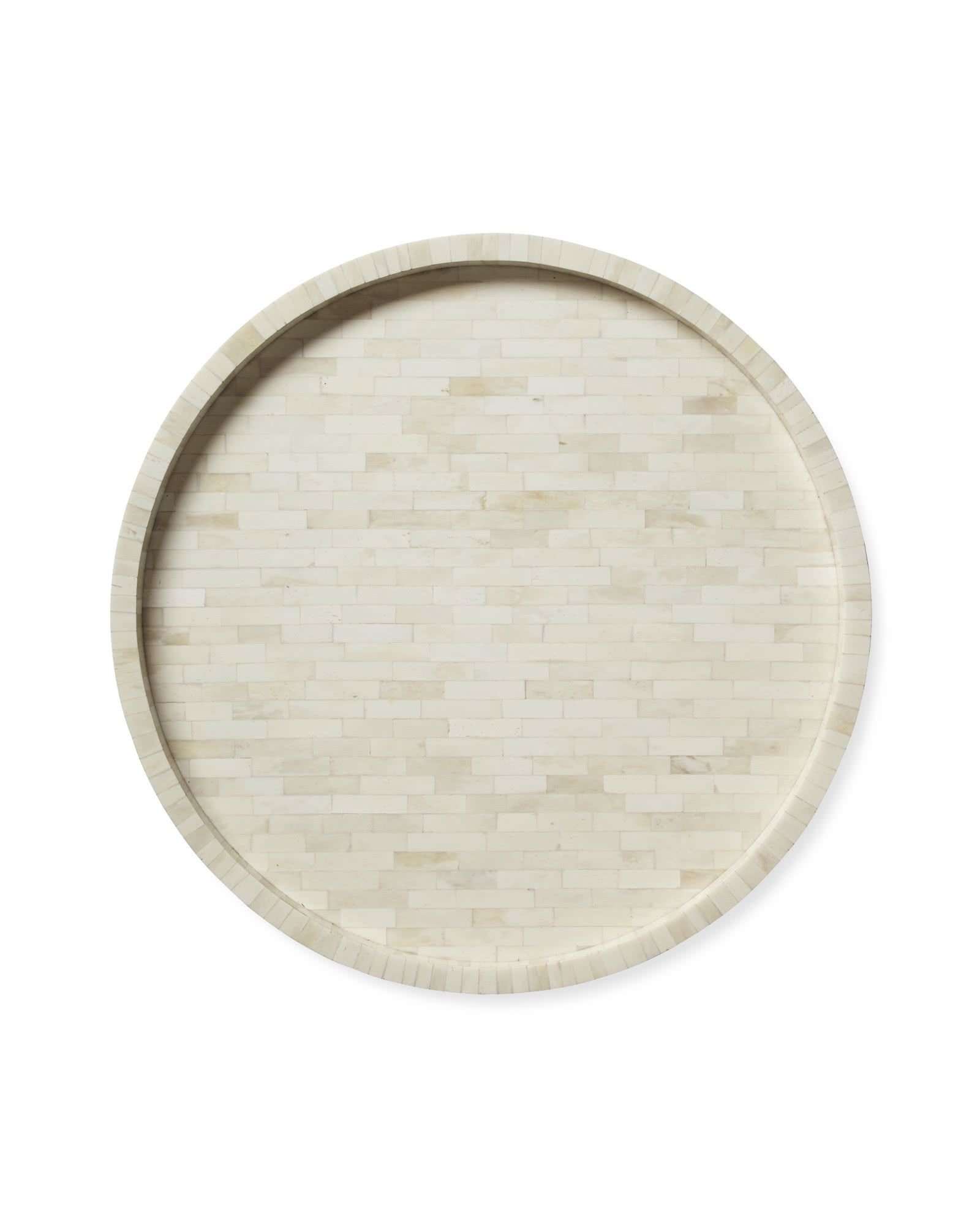 Leila Bone Round Inlay Tray | Serena and Lily