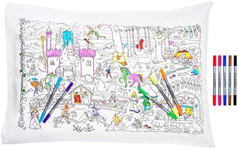 eatsleepdoodle Fairytales & Legends Educational Pure Cotton Soft Pillowcase - Color Your Own Pill... | Amazon (US)