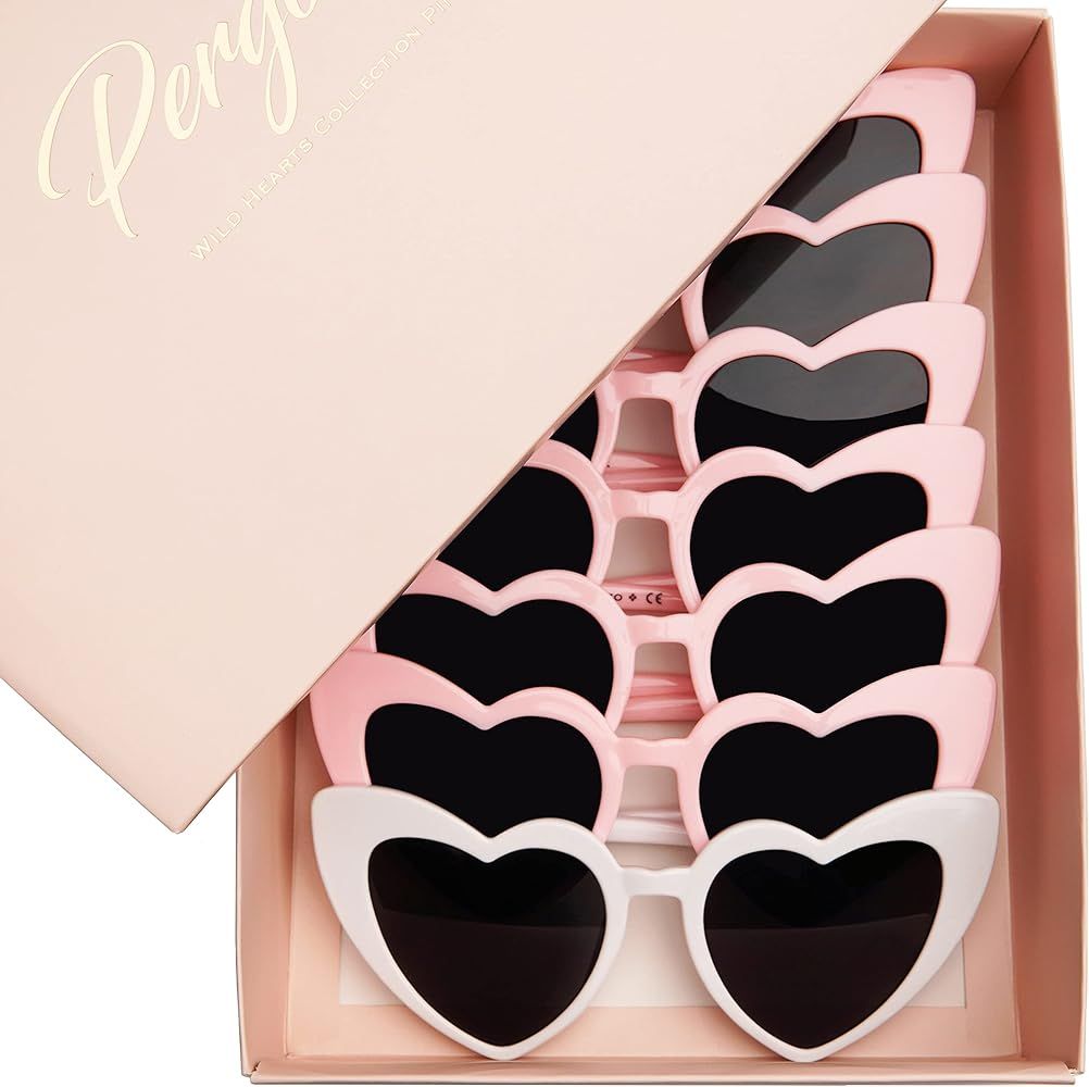 Pergozo Bachelorette Sunglasses Pink Heart Sunglasses | Amazon (US)