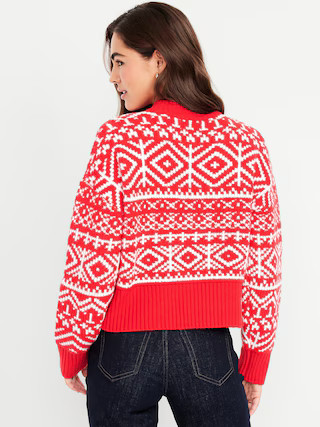 SoSoft Mock-Neck Fair Isle Sweater | Old Navy (US)