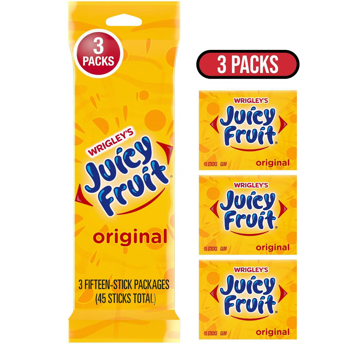 Juicy Fruit Gum - 15 sticks/3pk | Target