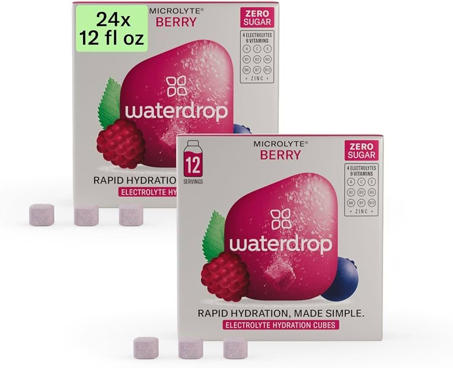 waterdrop Microlyte BERRY, Electrolyte Hydration Tablets with 4 Electrolytes, 9 Vitamins, Zinc, S... | Amazon (US)