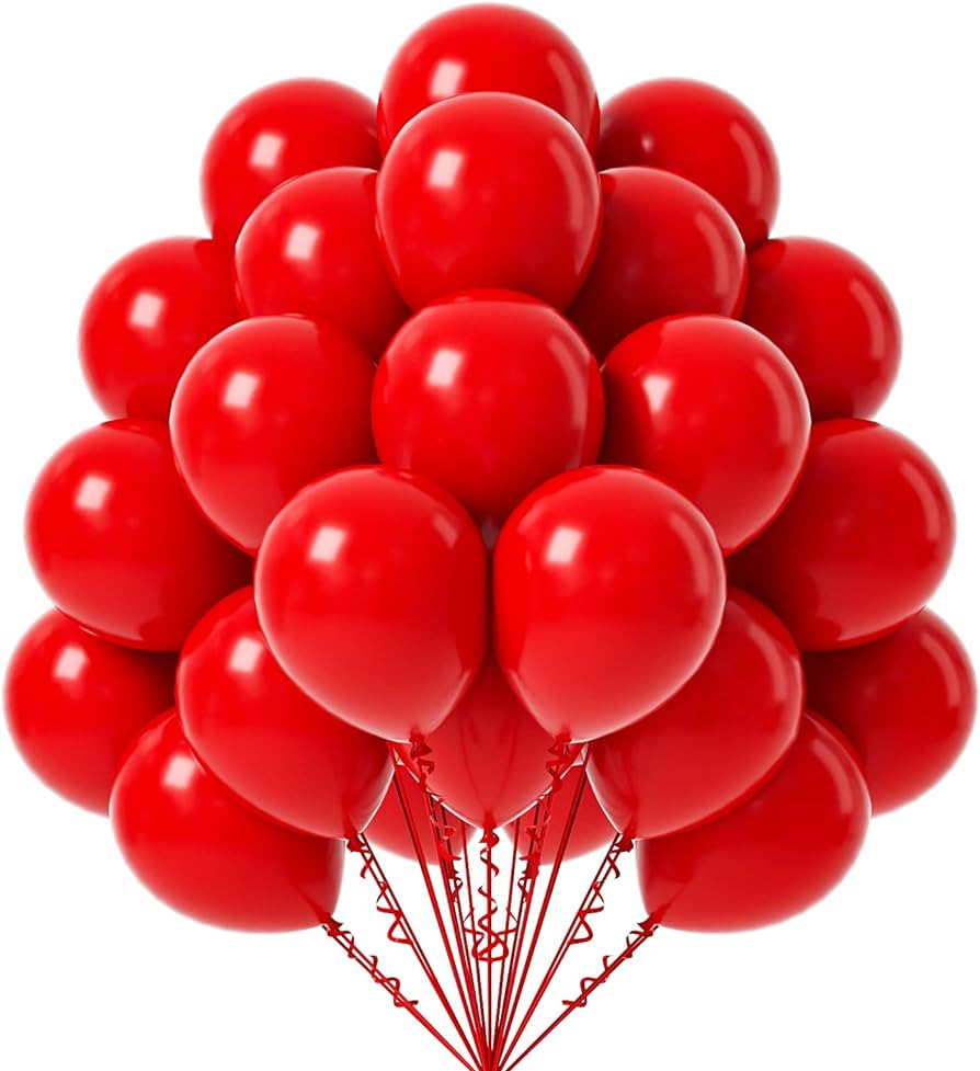FOTIOMRG Red Balloons 12 inch, 50 Pack Red Latex Party Balloons Helium Quality for Birthday Gradu... | Amazon (US)
