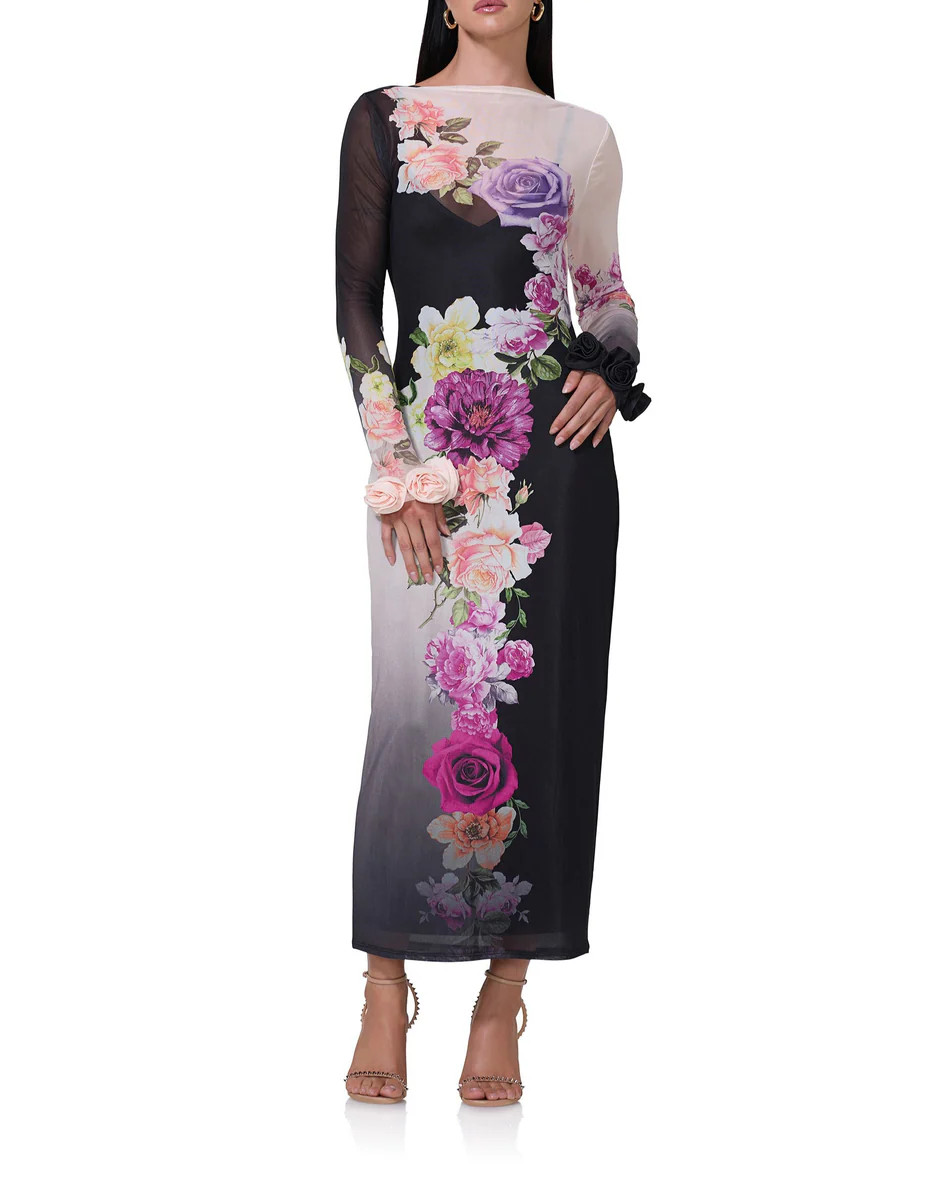 Annamei Dress - Colorblock Floral | ShopAFRM