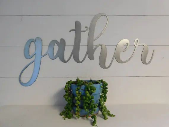 Gather Sign, Metal Gather Sign, Rustic Word Art Sign, Housewarming Gift Idea | Etsy (US)