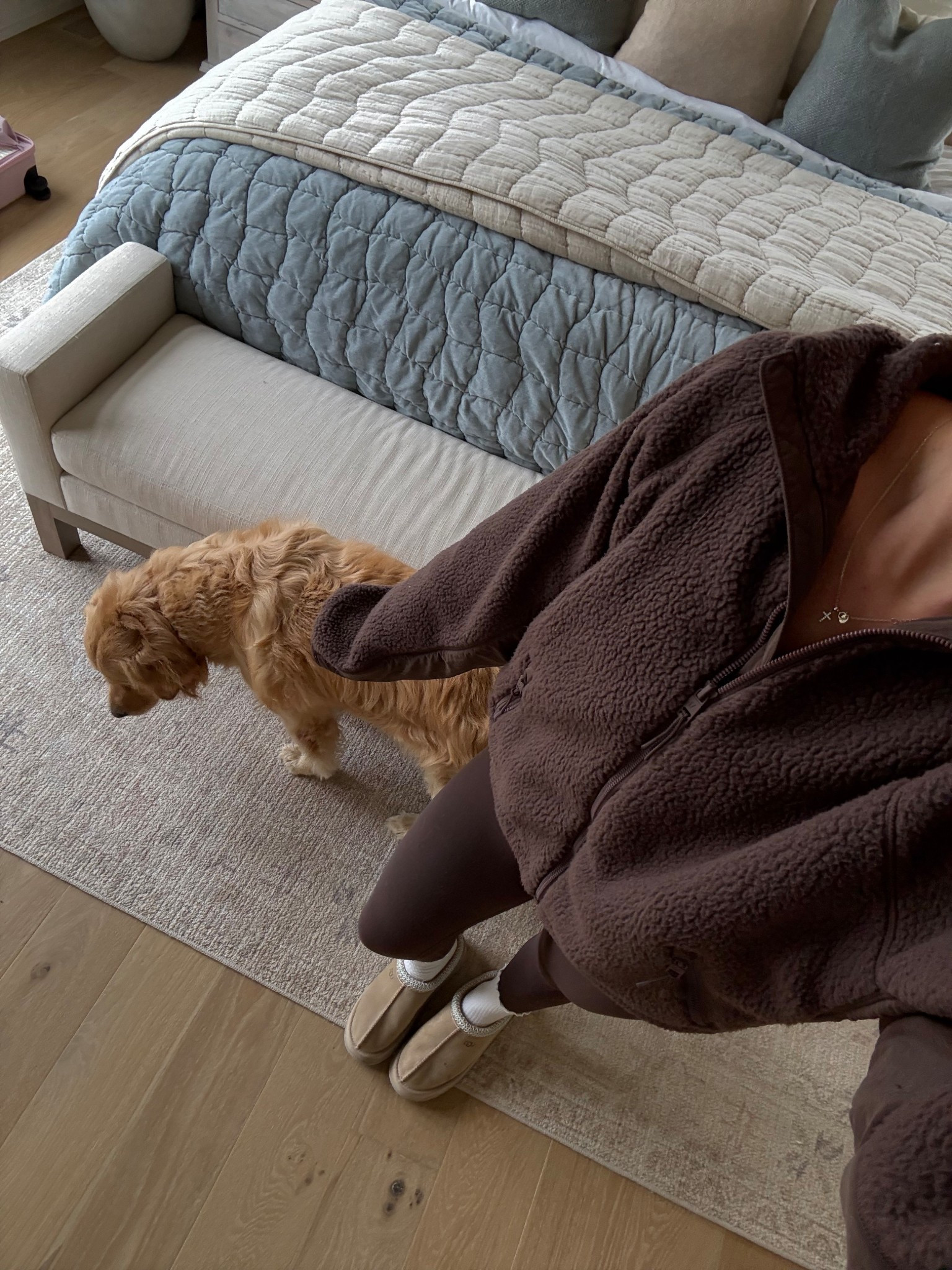 today’s outfit 🤎 always in my align leggings from lululemon (they are my favorite ones and are the softest). paired with this vuori sherpa jacket! MY UGGS ARE IN STOCK TOO!!! perfect gift for Christmas 

#LTKHoliday #LTKootd #LTKGiftGuide