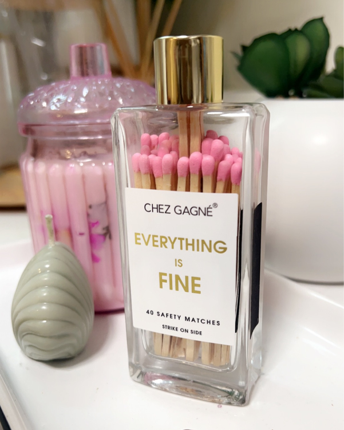 Matches with an attitude, so cute glass match holder, everything is fine 

#LTKhome #LTKunder50 #LTKFind
