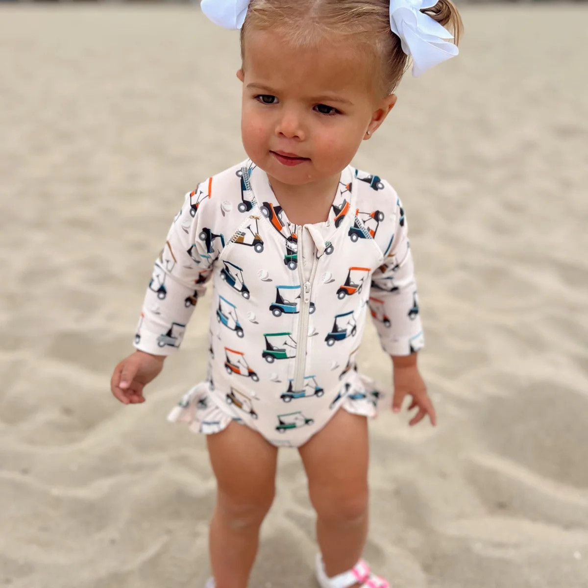 Golf Cart / Skipper Rashguard Swimsuit / UPF 50+ | SpearmintLOVE