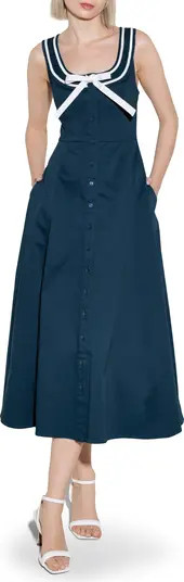 FREEMARKET Sleeveless Fit & Flare Midi Dress | Nordstrom | Nordstrom