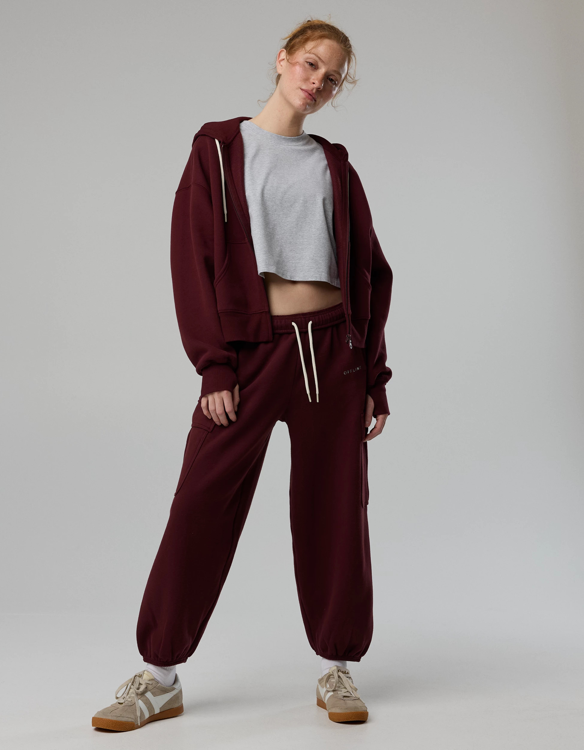 OFFLINE By Aerie Cloud Fleece Baggy Cargo Jogger | Aerie