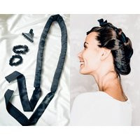 Silk Heatless Curler, Long Rod Headband With Ties & Scrunchies, No-Heat Hair Curling Ribbon, Silk Satin Curl, No Damage Heatless Curls | Etsy (US)