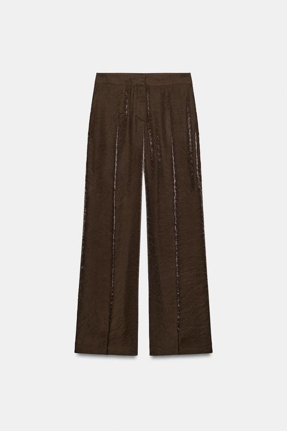 SHINY EFFECT STRAIGHT PANTS | Zara US