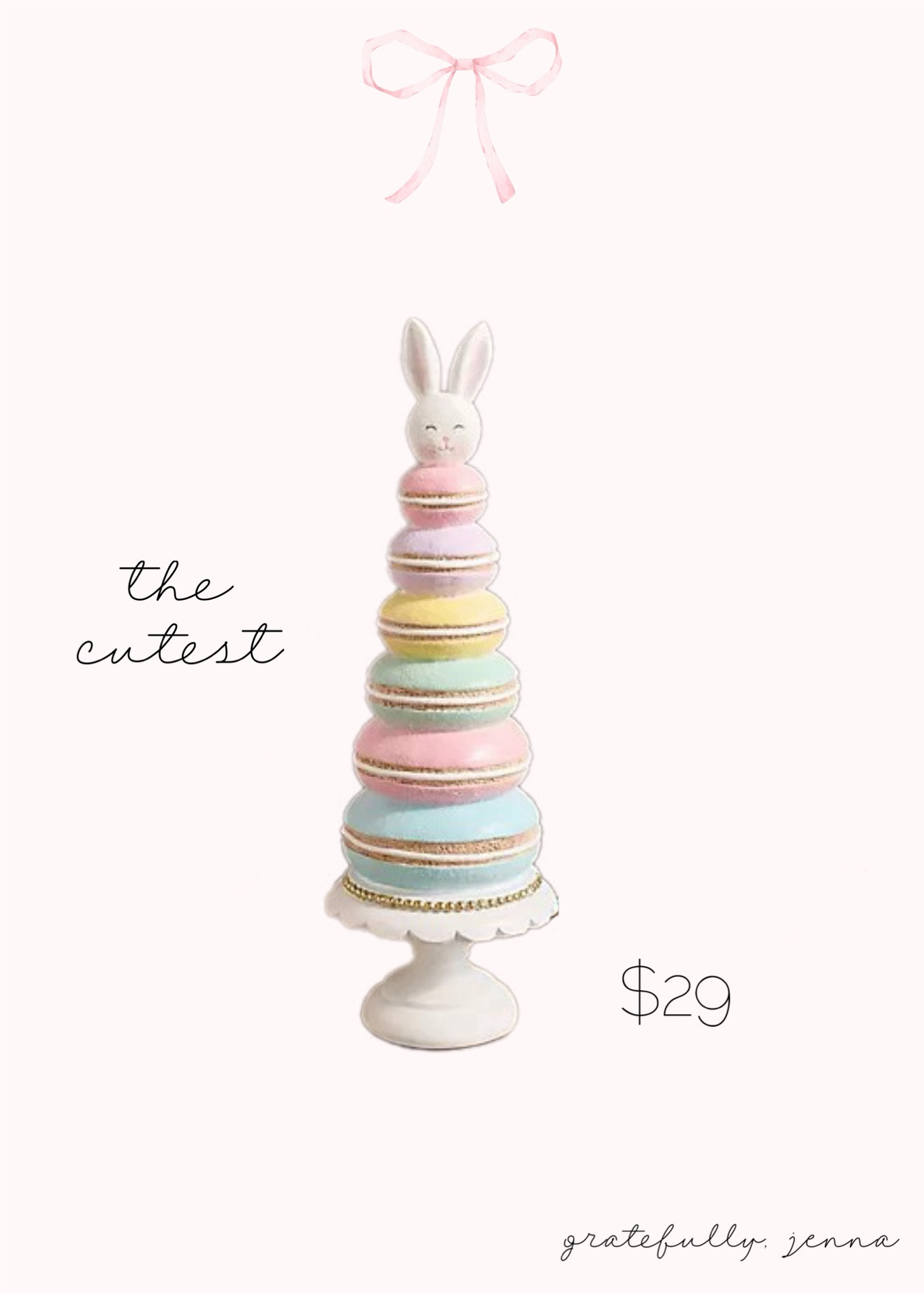 bunny macaron tree for pastel easter 🩵 the cutest! gratefullyjenna 

#LTKHome #LTKSaleAlert
