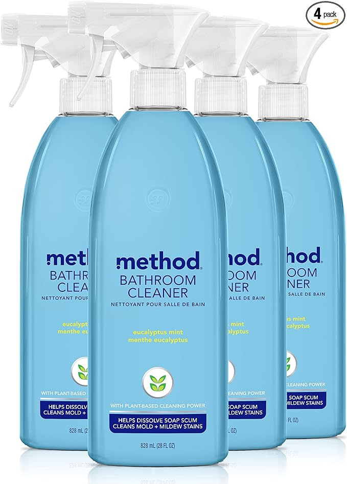 Method Bathroom Cleaner, Removes Mold + Mildew Stains, Eucalyptus Mint, 28 Fl Oz (Pack of 4) | Amazon (US)