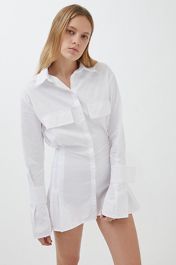Lioness Button-Down Shirt Dress - White M at Urban Outfitters | Urban Outfitters (US and RoW)