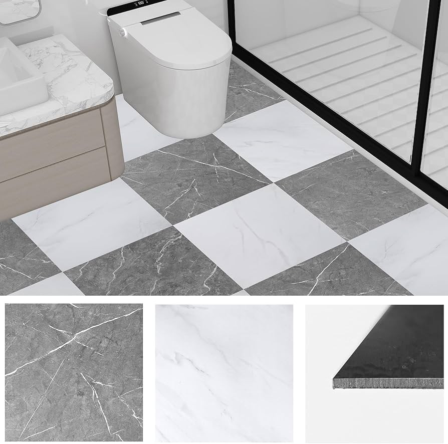 30-Pack 12x12 Inch Peel and Stick Vinyl Floor Tiles, Self Adhesive Waterproof Flooring Planks for... | Amazon (US)