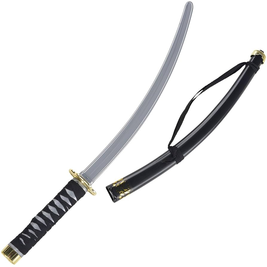 Plastic Ninja Sword 29" (Pack of 1) - Sleek Silver & Black Plastic - Realistic Design for Costume... | Amazon (US)