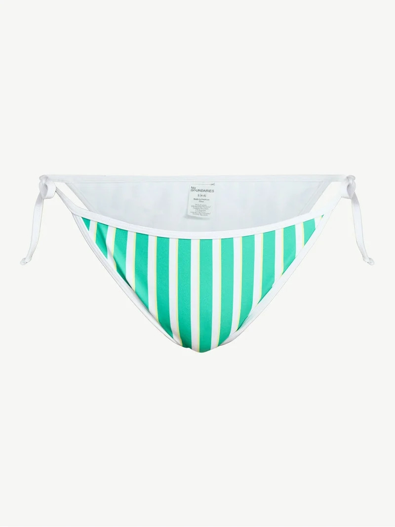 No Boundaries Sporty Striped Side Tie Bikini Bottoms, Women’s XXS-XXL | Walmart (US)