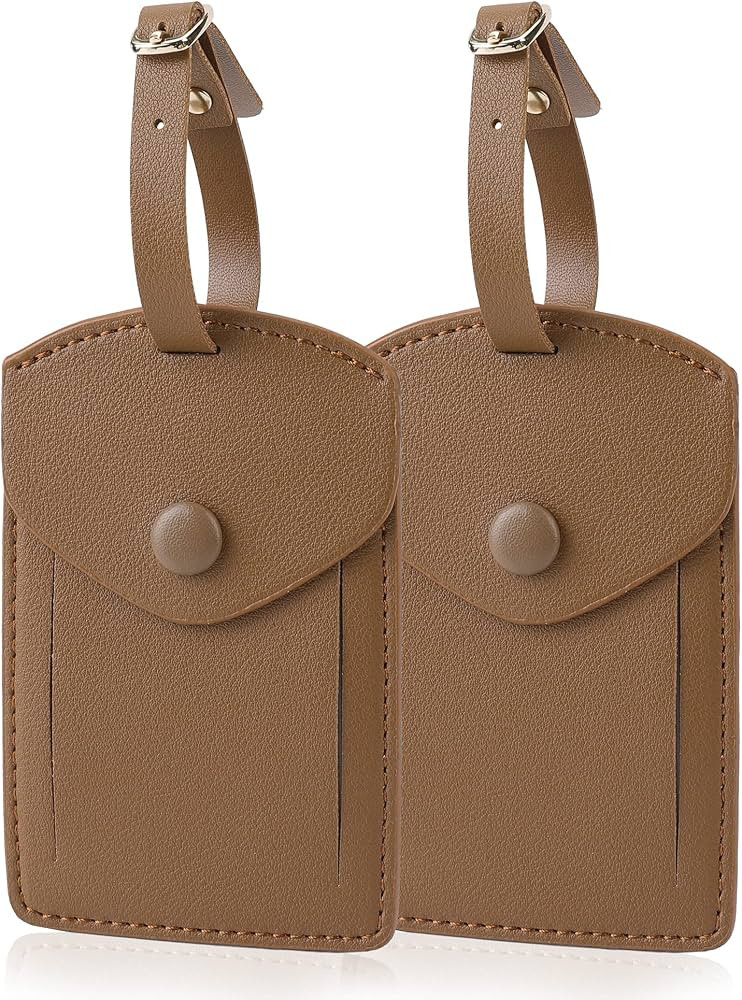 Kevancho Leather Smart Luggage Tags for Men Women, Suitcase Labels Baggage Tote Bag Tag ID Tags w... | Amazon (US)