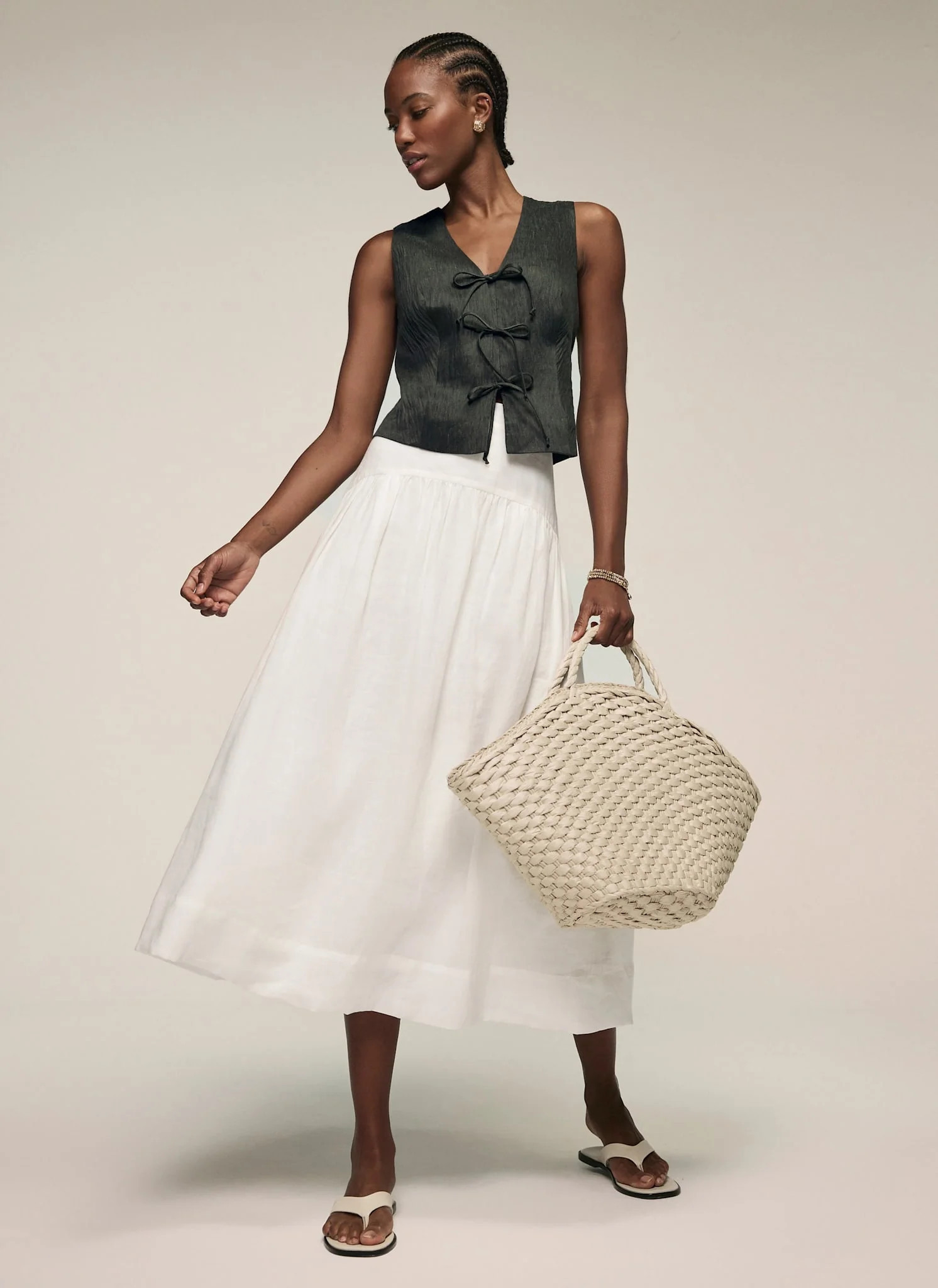 White Drop Waist Maxi Skirt | Mint Velvet