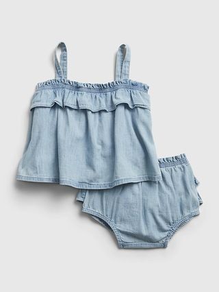 Baby Girl 0 To 24m / One-piecesBaby Denim Ruffle Two-Piece | Gap (US)