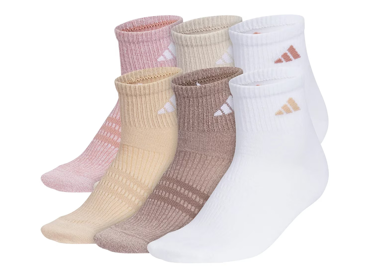 adidas Superlite 3.0 Ankle Socks 6 Pack | Women's | Beige/White/Pink | Size One Size | Socks | DSW