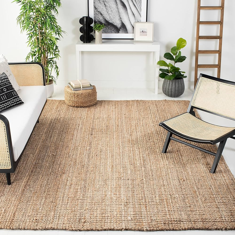 SAFAVIEH Natural Fiber Collection 9' Square Natural NF747A Handmade Farmhouse Premium Jute Area R... | Amazon (US)