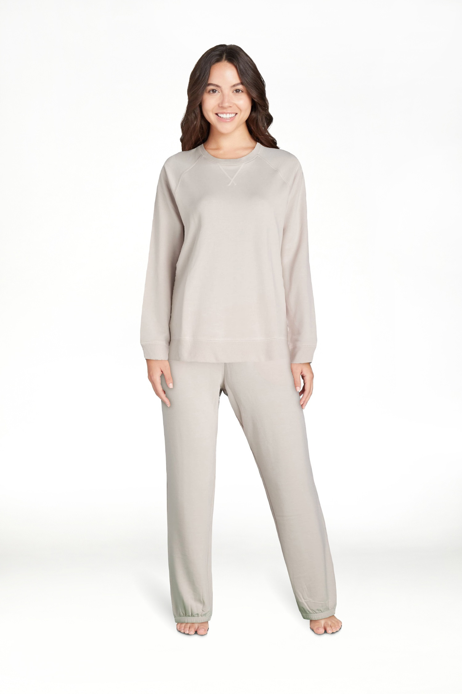 Joyspun Women's and Women’s Plus French Terry Sweatshirt and Joggers Set, 2-Piece, Sizes XS to ... | Walmart (US)