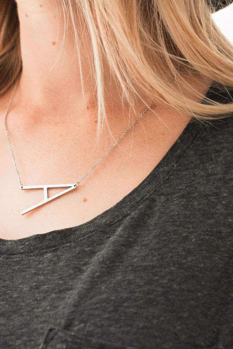 Large Initial letter necklace | Salted Avenue