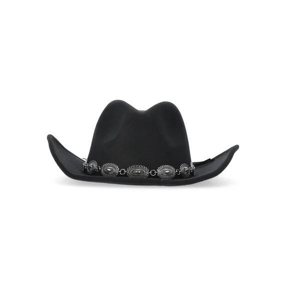 Madden NYC Women's Cowgirl Hat with Belt Accent, Black | Walmart (US)